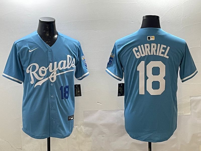 Men Kansas City Royals #18 Gurriel Light Blue Game 2025 Nike MLB Jersey style 2->kansas city royals->MLB Jersey